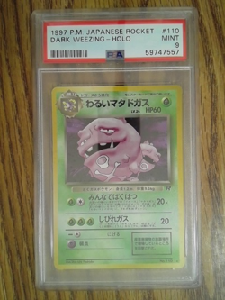 Dark Weezing No. 110 Japanese Team Rocket Holor Rare Graded Pokemon Card - PSA 9 - Image 1