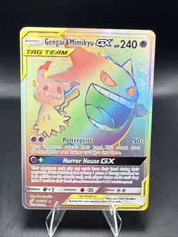 Pokemon Gengar and Mimikyu GX Secret Rare Card 186/181 Team Up - Image 2