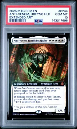 2025 MTG MARVEL'S SPIDER-MAN EXTENDED ART ANTI-VENOM HORRIFYING HEALER PSA 10 - Image 1