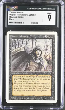 ZOMBIE MASTER Revised Rare CGC 9 Vintage MTG [Nostalgium] - Image 1