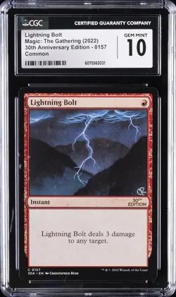 2022 MAGIC: THE GATHERING 30TH ANNIVERSARY EDITION COMMON LIGHTNING BOLT CGC 10 - Image 1