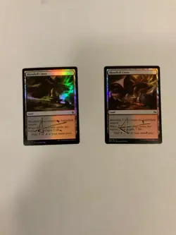MTG Magic Bloodfell Caves FOIL Signed F&B Artist Proof x2 Set KTK & FRF Paquette - Image 1