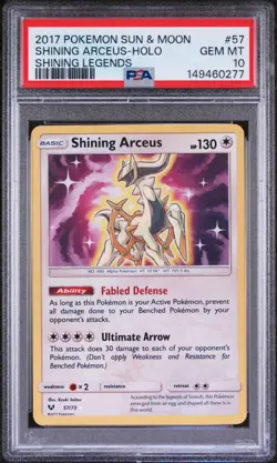 Pokemon Shining Arceus Legends Card 57/73 SM Shiny Holo Rare, PSA 10 - Image 1