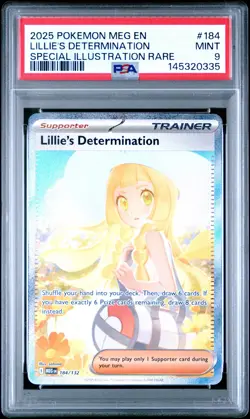 2025 POKEMON MEGA EVOLUTION SPECIAL ILLUSTRATION LILLIE'S DETERMINATION PSA 9 - Image 1