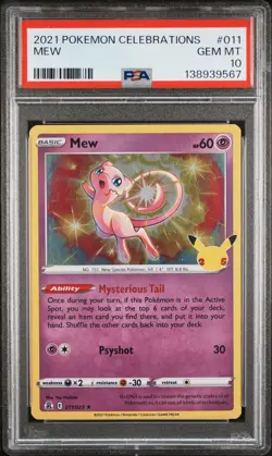 2021 POKEMON CELEBRATIONS #011 MEW PSA 10 - Image 1