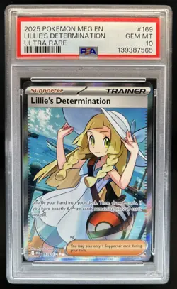 2025 Pokemon Mega Evolution Lillie's Determination Ultra Rare #169/132 PSA 10 - Image 1