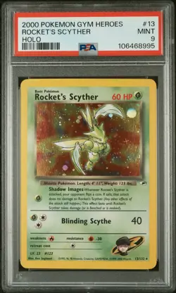 2000 Pokemon Gym Heroes #13 Rocket'S Scyther PSA 9 - Image 1