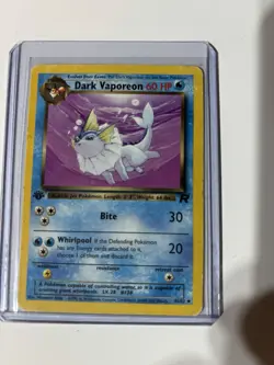 Pokemon Dark Vaporeon TCG 1st Edition Uncommon Card 45/82 - Image 1