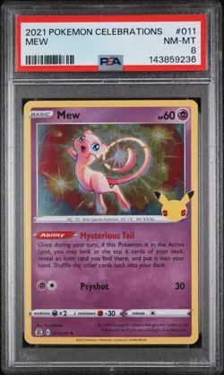 2021 POKEMON CELEBRATIONS #011 MEW PSA 8 - Image 1