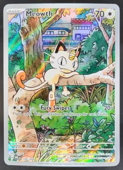 2025 Pokemon Phantasmal Flames Meowth #106/094 Illustration Rare JE4 - Image 1