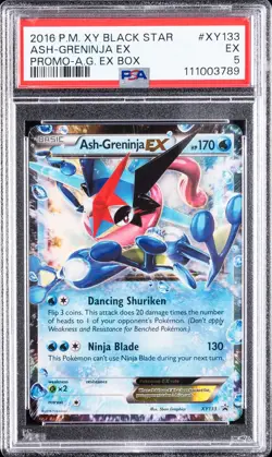 2016 POKEMON XY BLACK STAR PROMO ASH-GRENINJA EX BOX ASH-GRENINJA EX PSA 5 - Image 1