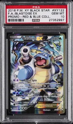 2016 POKEMON XY BLACK STAR PROMO RED & BLUE COLL FULL ART/BLASTOISE EX PSA 10 - Image 1