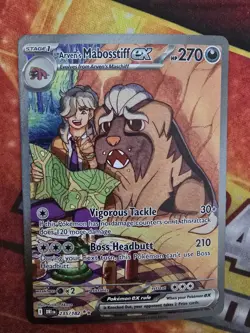 Pokemon Arven's Mabosstiff ex SIR 235/182 Sv10: Destined Rivals Holo - Image 1