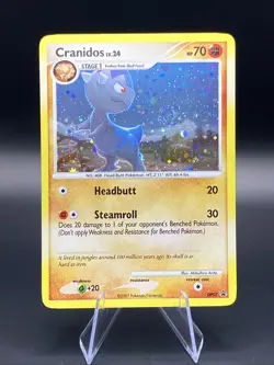 Cranidos LV. 24 DP07 HOLOBLEED SWIRL Diamond and Pearl Black Star Promo Pokemon - Image 1