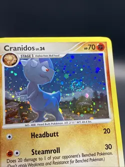 Cranidos LV. 24 DP07 HOLOBLEED SWIRL Diamond and Pearl Black Star Promo Pokemon - Image 2