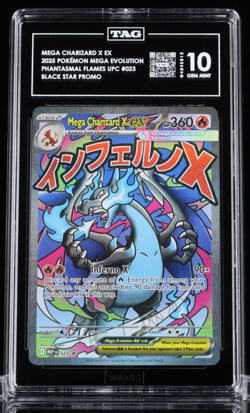 Pokemon 2025 Mega Charizard X EX Phantasmal Flames UPC Black Star Promo TAG 10 - Image 1