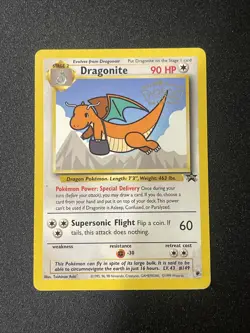 Dragonite Black Star Promo Card #5 WOTC WB Pokemon First Movie Card - LP - Image 1