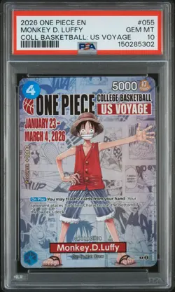 2026 ONE PIECE PROMOS ONE PIECE COLLEGE BK: US VOYAGE MONKEY D. LUFFY PSA 10 - Image 1