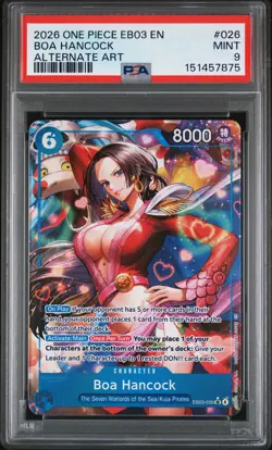 2026 ONE PIECE EB03-ONE PIECE HEROINES EDITION ALT ART #026 BOA HANCOCK PSA 9 - Image 1