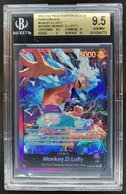 2025 ONE PIECE MONKEY D. LUFFY PURPLE/BLACK ST26-005 BGS 9.5 PT - Image 1