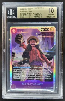2025 ONE PIECE MONKEY D. LUFFY PURPLE/BLACK ST26-005 BGS 10 PT - Image 1