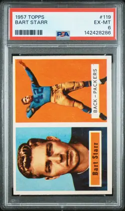 1957 TOPPS #119 BART STARR PSA 6 - Image 1