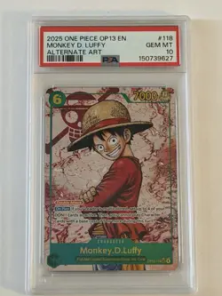 monkey.d.luffy op13-118 sec alt art psa 10 - Image 1