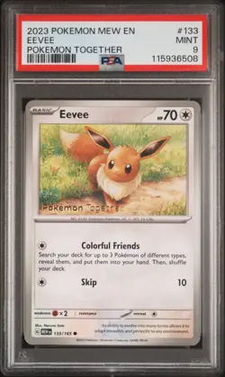 2023 POKEMON MEW EN-151 POKEMON TOGETHER #133 EEVEE PSA 9 - Image 1