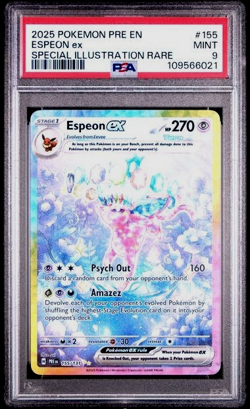 Pokemon S&V Prismatic Evolutions Espeon ex #155 Special Illustration Rare PSA 9 - Image 1