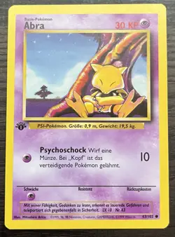 Abra 43/102 1st Edition GERMAN Pokemon TCG WOTC Base Set NM - Image 1