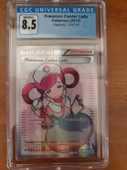 Pokemon Center Lady (105 Full Art) 105/106 Flashfire Holo CGC 8.5 - Image 1