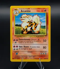 Arcanine Pokemon Card Bas Set 23/102 Uncommon TCG 1999 WOTC - Image 1