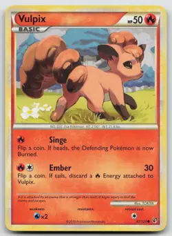 Vulpix 87/123 HeartGold SoulSilver TOKIYA Art Pokemon TCG Card - Image 1
