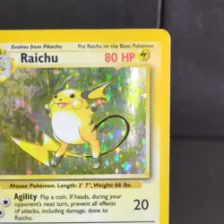 Pokemon TCG Raichu 14/102 Base Set Holo Rare 1999 Wizards Vintage Card - Image 3