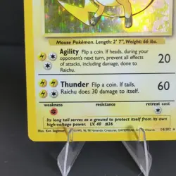 Pokemon TCG Raichu 14/102 Base Set Holo Rare 1999 Wizards Vintage Card - Image 4