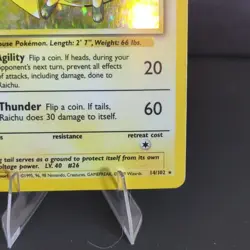 Pokemon TCG Raichu 14/102 Base Set Holo Rare 1999 Wizards Vintage Card - Image 5