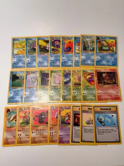 24 Card Fossil Pokemon Lot No Duplicates with Psyduck - HP/DMG - Image 2