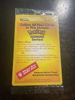 Sealed PIKACHU Pokemon First Movie WB Promo Black Star 1999 Card WOTC New - Image 2