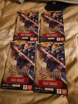 Gundam Card Game x 4 Dual Impact Sleeved Booster Packs Sealed - GD02 English NEW - Image 1