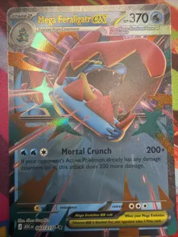 Pokemon Mega Feraligatr EX Double Rare Full Art Holo Card 043/217 ASC - Image 1