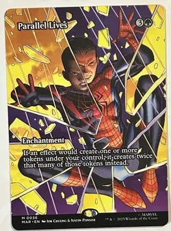 Parallel Lives (Borderless) non-foil MAR 0036 Mythic Marvel Spider-Man Magic MTG - Image 1