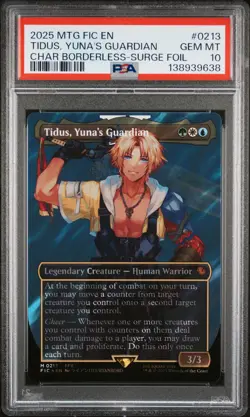 2025 MTG FINAL FANTASY COMMANDER BORDERLESS TIDUS YUNA'S GUARDIAN PSA 10 - Image 1