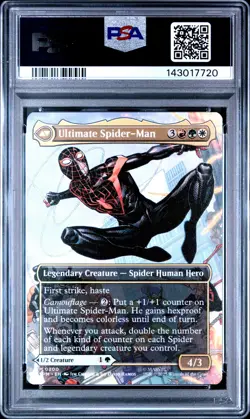 2025 MTG MARVEL'S SPIDER-MAN BORDERLESS MILES MORALES/ULTIMATE SPIDER-MAN PSA 10 - Image 2