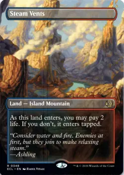 Steam Vents BORDERLESS Lorwyn Eclipsed Magic MTG NM - Image 1