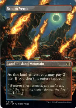 Steam Vents BORDERLESS Lorwyn Eclipsed Magic MTG NM - Image 2
