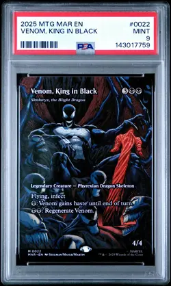 2025 MTG MARVEL'S SPIDER-MAN: SOURCE MATERIAL #0022 VENOM, KING IN BLACK PSA 9 - Image 1