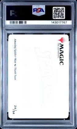 2025 MTG MARVEL'S SPIDER-MAN ART SER GOLD STAMPED #24 AMAZING SPIDER-MAN PSA 9 - Image 2