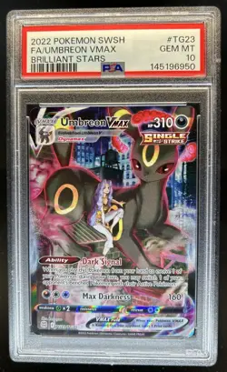 2022 Pokemon SWSH Umbreon VMAX Trainer Gallery Full Art #TG23/TG30 PSA 10 - Image 1
