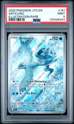 Articuno 2025 Pokemon Jtg En-Journey Together #161 Illustration Rare PSA 9 - Image 1