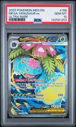 2025 POKEMON MEG EN-MEGA EVOLUTION ULTRA RARE #155 MEGA VENUSAUR EX PSA 10 - Image 1